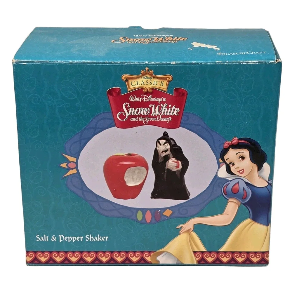 Disney Classic Snow White Evil Witch & Poisoned Apple Salt & Pepper Shakers